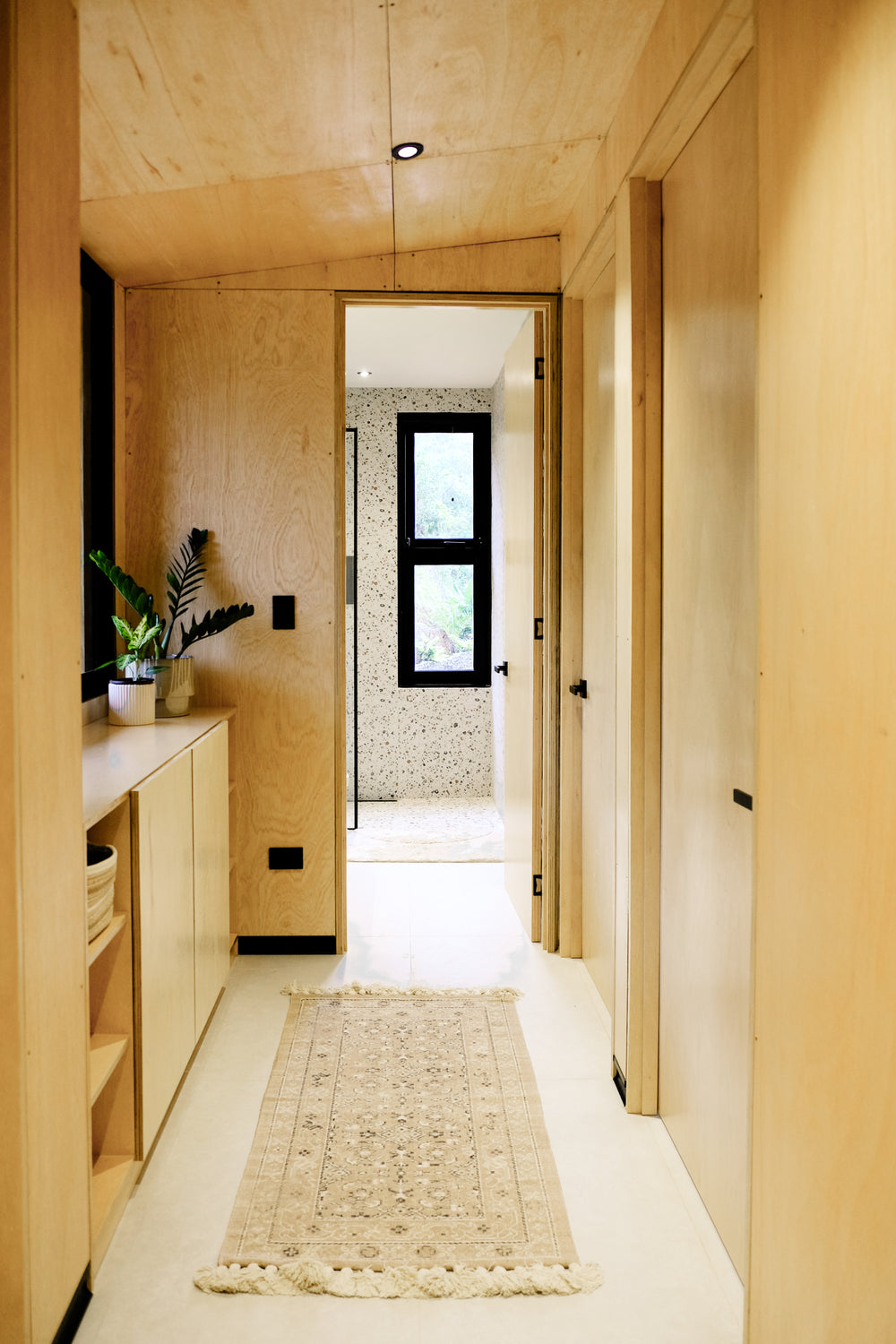 01 — Kitchen and living, wide